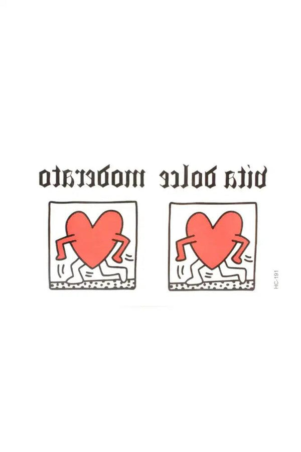 Red Heart Fake Tattoos