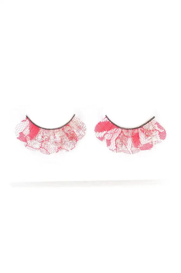 Red Silver Shimmer Netted Faux Eyelashes