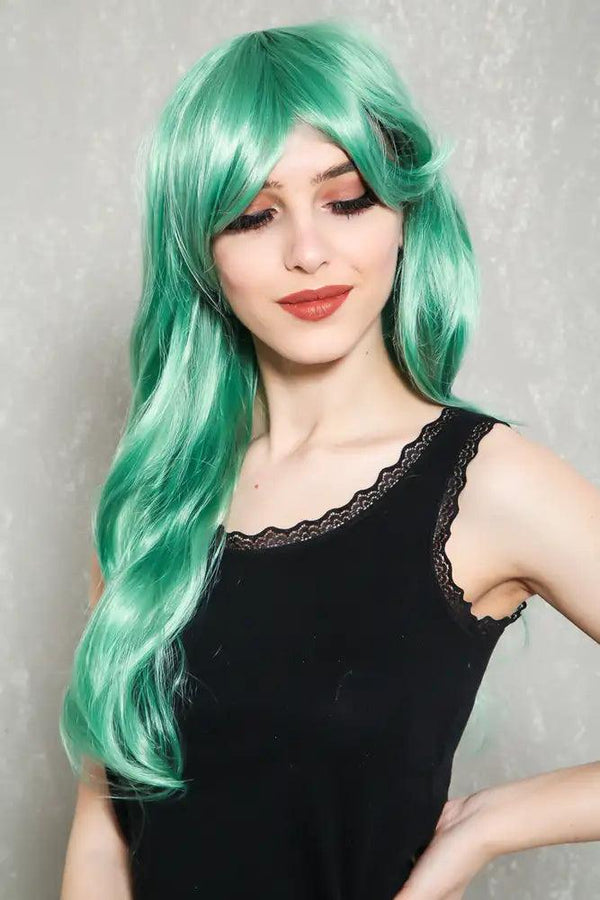 Sage Side Sweep Bangs Wavy Hair Costume Wig