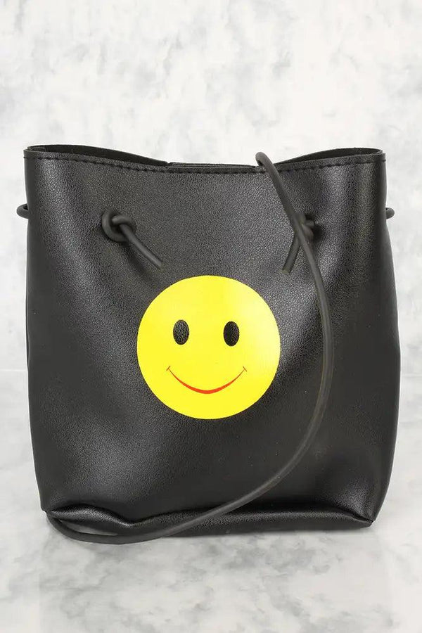 Sexy Black Smiley Face Print Small Shoulder Handbag
