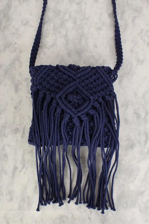 Sexy Blue Knit Small Shoulder Handbag