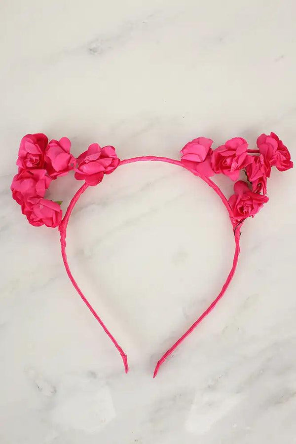Sexy Fuschia Flower Accent Headband
