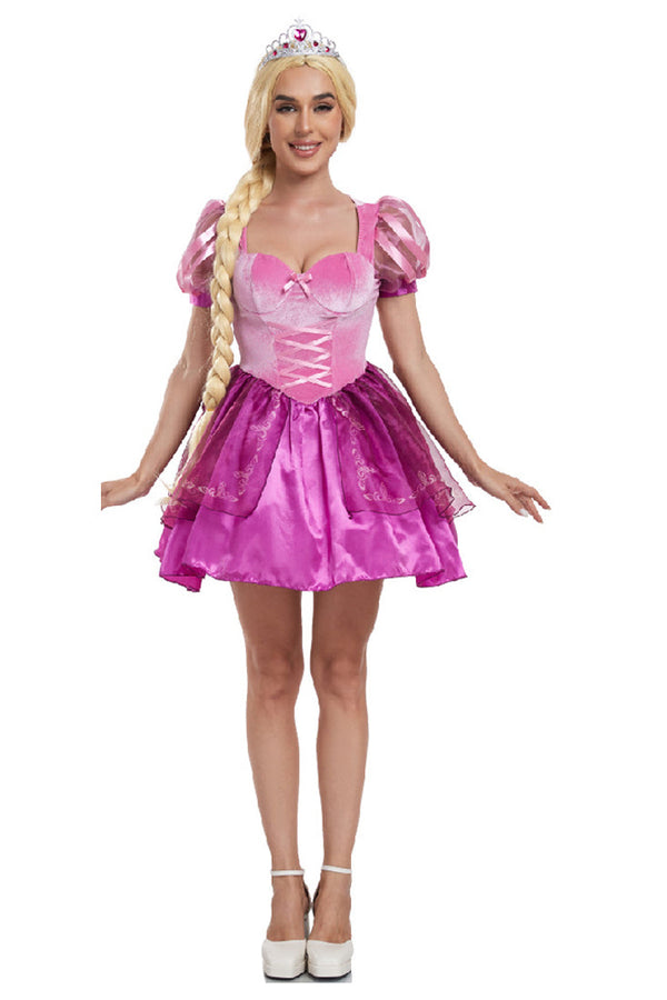Purple Puff Sleeve Sexy Princess Repunzel w/ Tiara