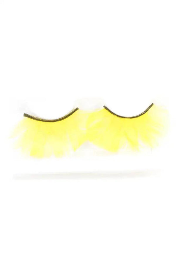 Yellow Faux Feather Eyelashes