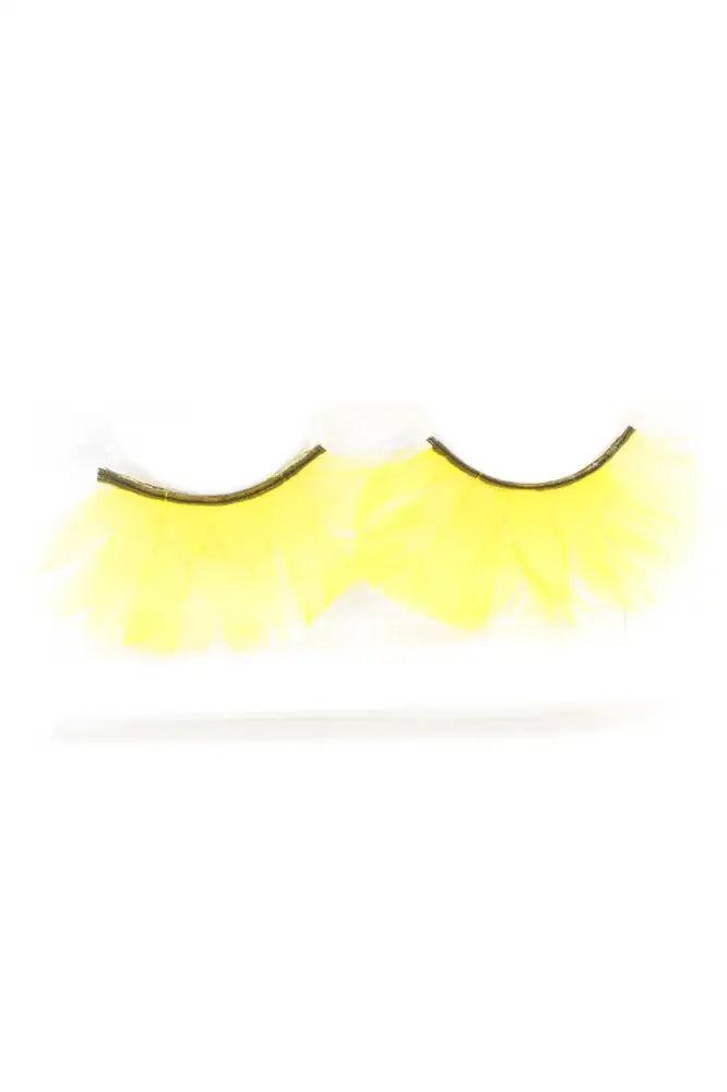 Yellow Faux Feather Eyelashes